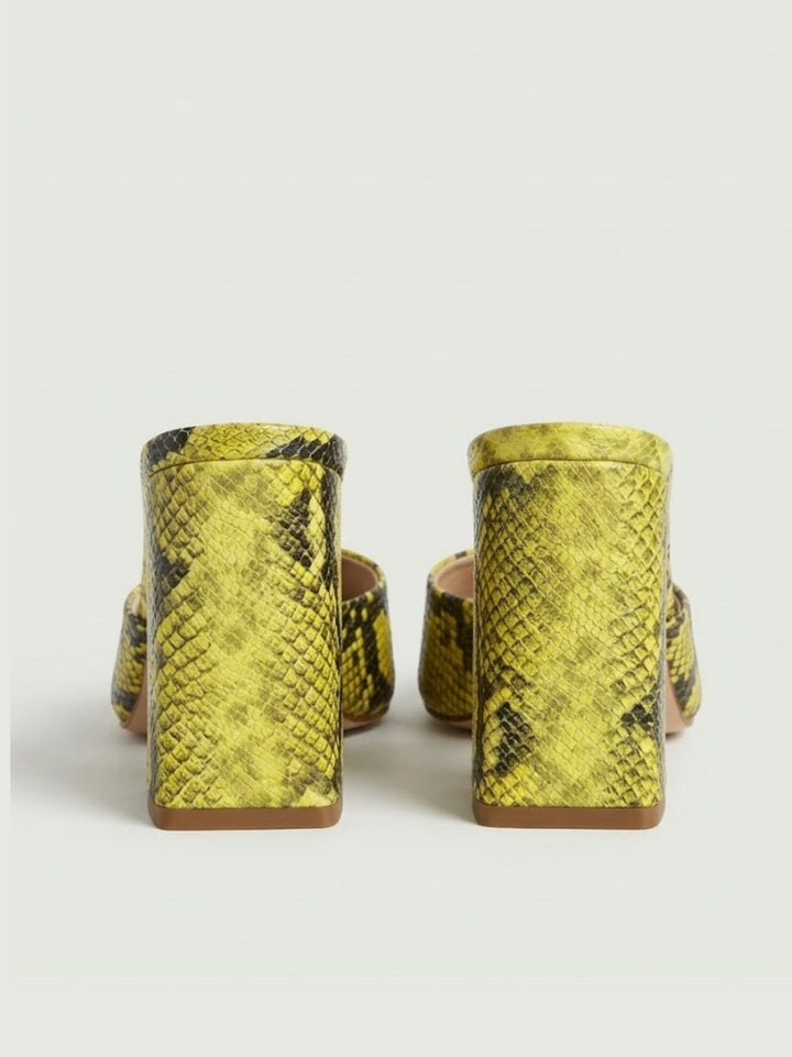 Sandalo mule in pelle pitonata lime PIGALLE16 LIME ANDREA MORANDO 