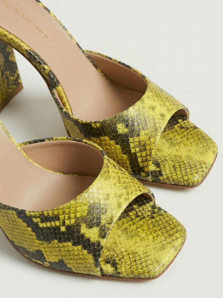 Sandalo mule in pelle pitonata lime PIGALLE16 LIME ANDREA MORANDO 