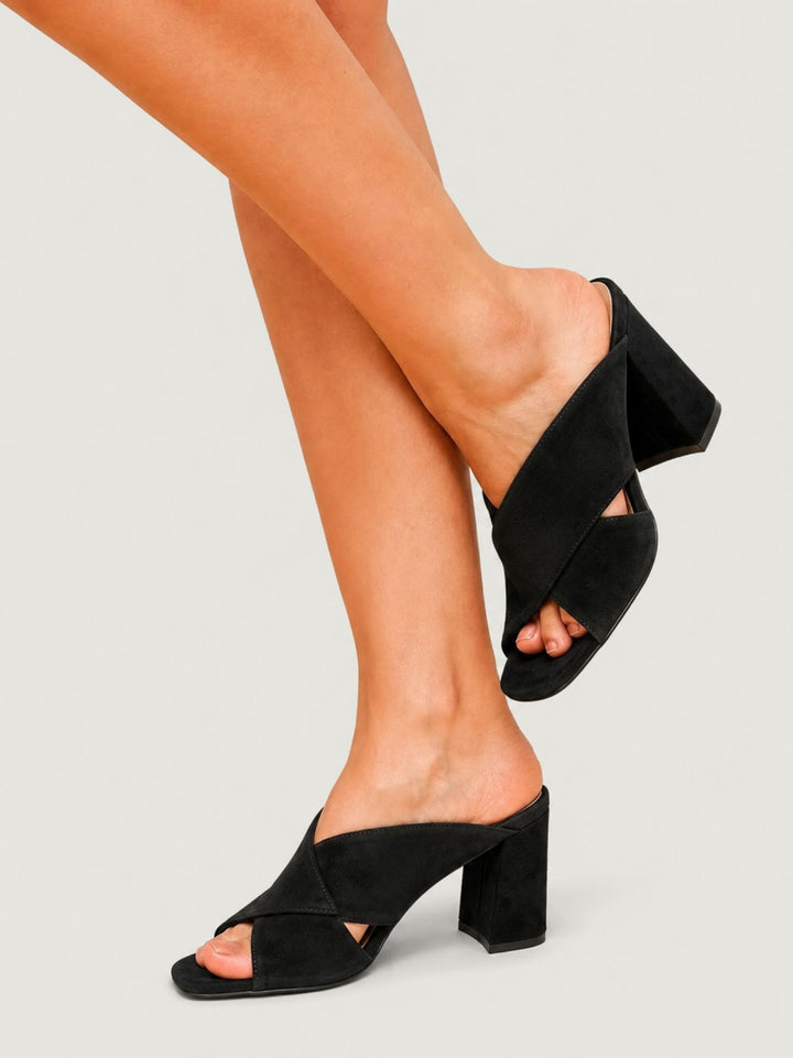 Sandalo mule in pelle scamosciata nero PIGALLE17 NERO ANDREA MORANDO 