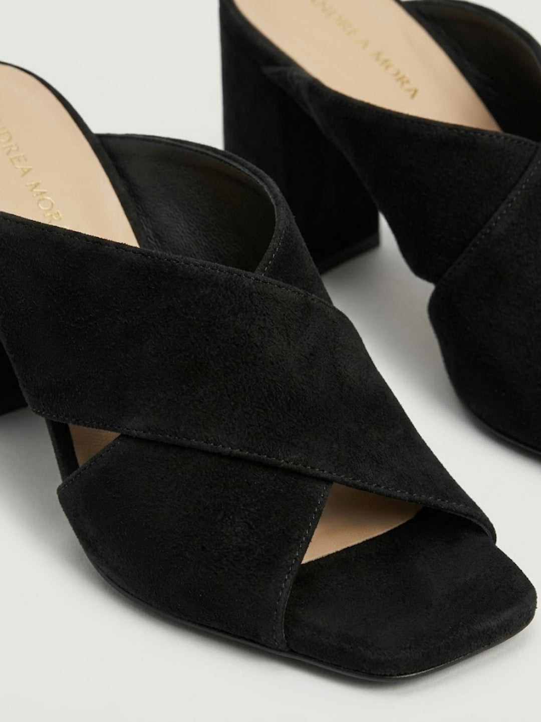 Sandalo mule in pelle scamosciata nero PIGALLE17 NERO ANDREA MORANDO 