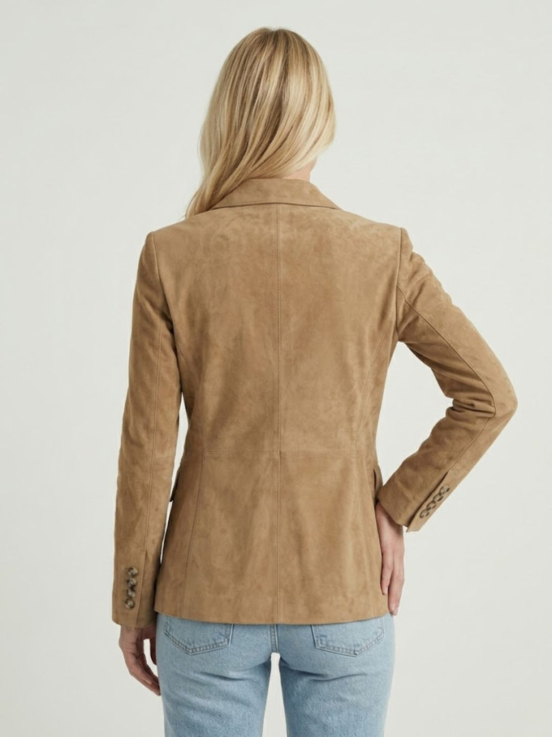 Blazer Tiaki doppiopetto in camoscio cammello TIAKI 11 JACK LEATHER 