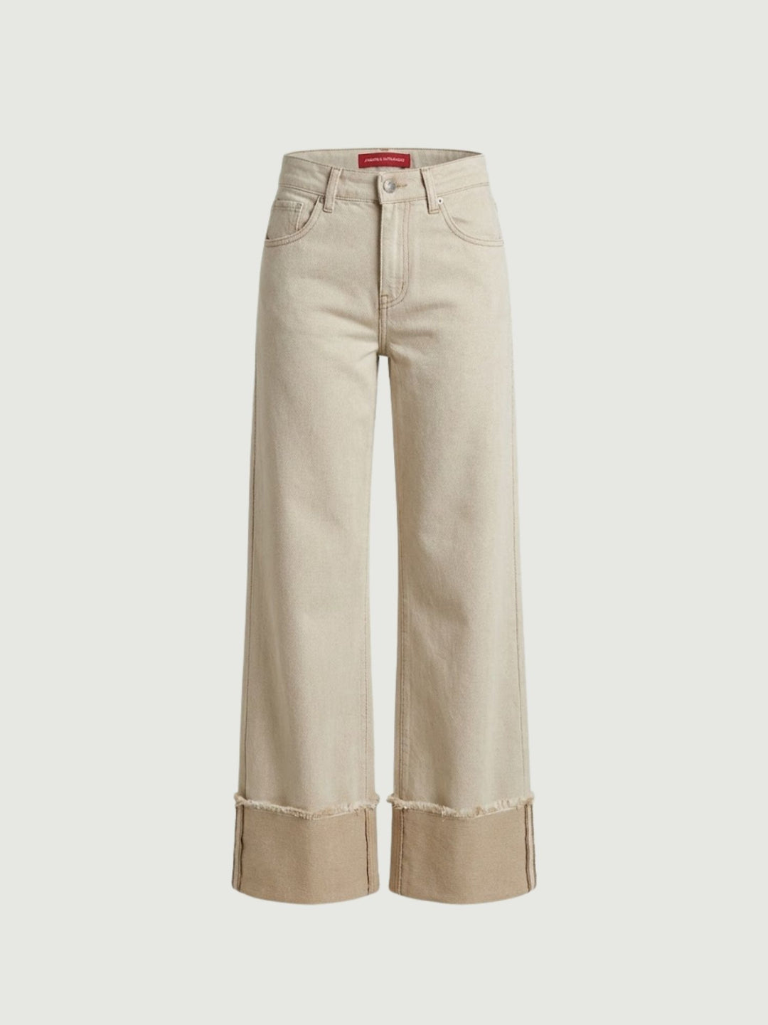 Pantalone a palazzo in denim beige 81144ARR NATURALE ANDREA MORANDO 