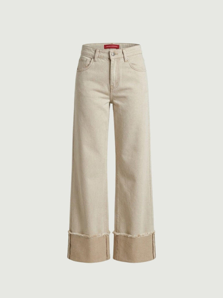 Pantalone a palazzo in denim beige 81144ARR NATURALE ANDREA MORANDO 