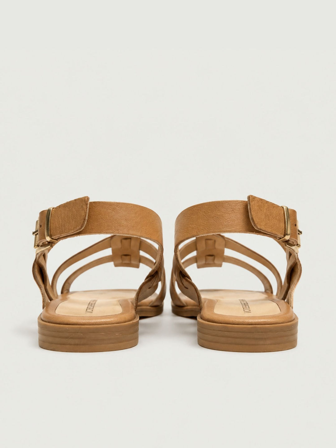 Sandalo con listini in pelle color cuoio 15103 TAN ANDREA MORANDO 