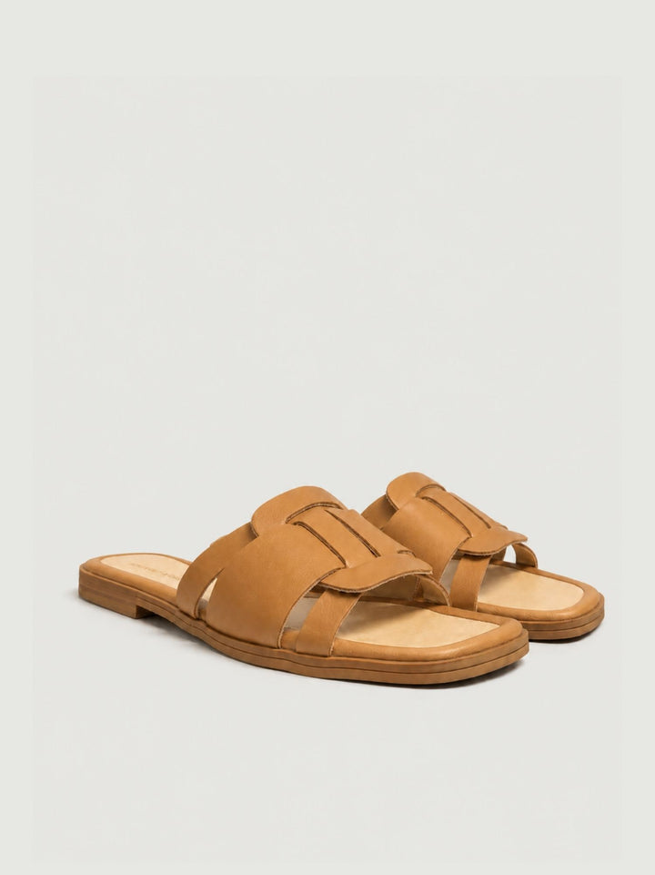 Ciabattina in pelle color cuoio 15109 TAN ANDREA MORANDO 