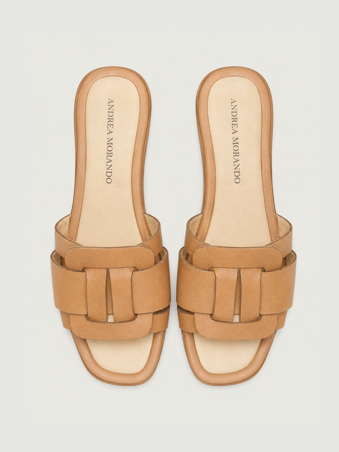 Ciabattina in pelle color cuoio 15109 TAN ANDREA MORANDO 