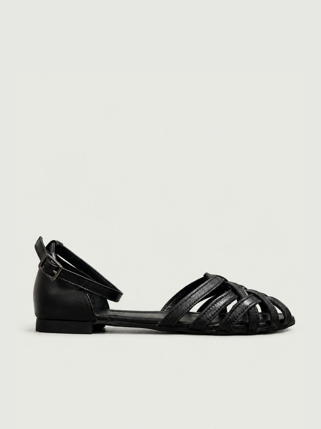Sandalo basso intrecciato in pelle nera 240276 BLACK ANDREA MORANDO 