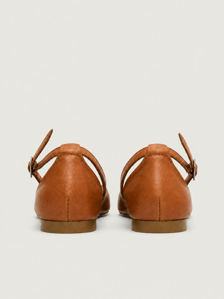 Sandalo basso intrecciato in pelle color cuoio 240276 TAN ANDREA MORANDO 