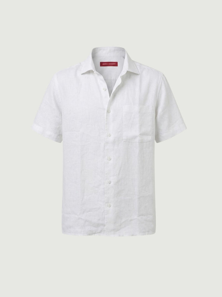 Camicia a maniche corte con taschino bianco 5700426 100 ANDREA MORANDO 