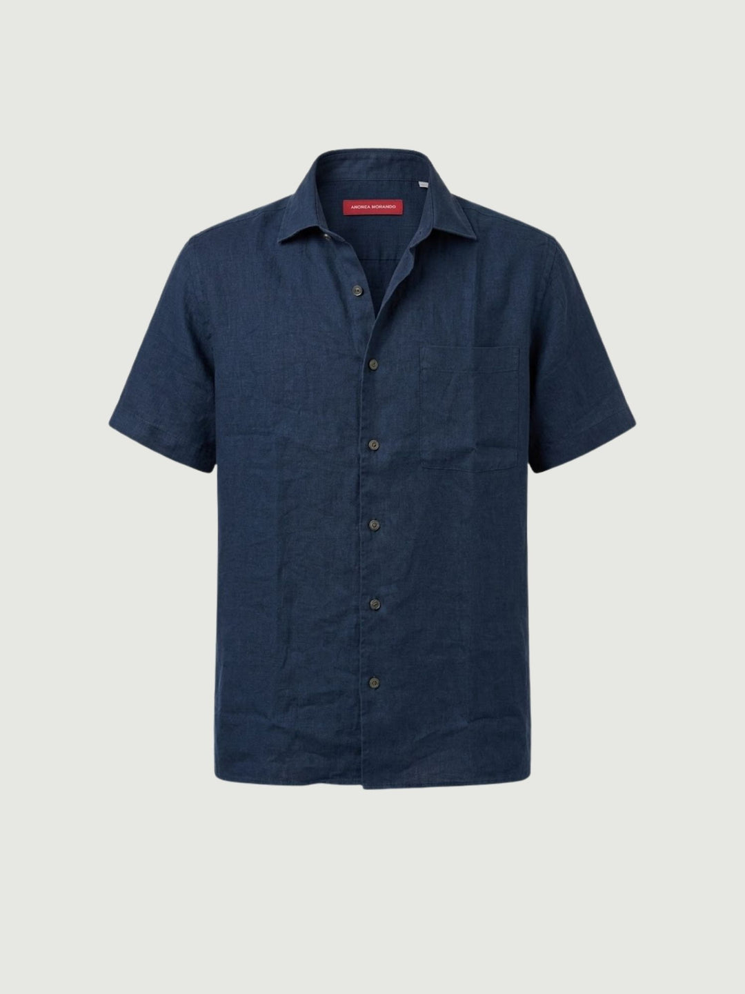 Camicia a maniche corte con taschino navy 5700426 208 ANDREA MORANDO 