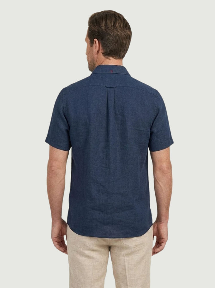 Camicia a maniche corte con taschino navy 5700426 208 ANDREA MORANDO 