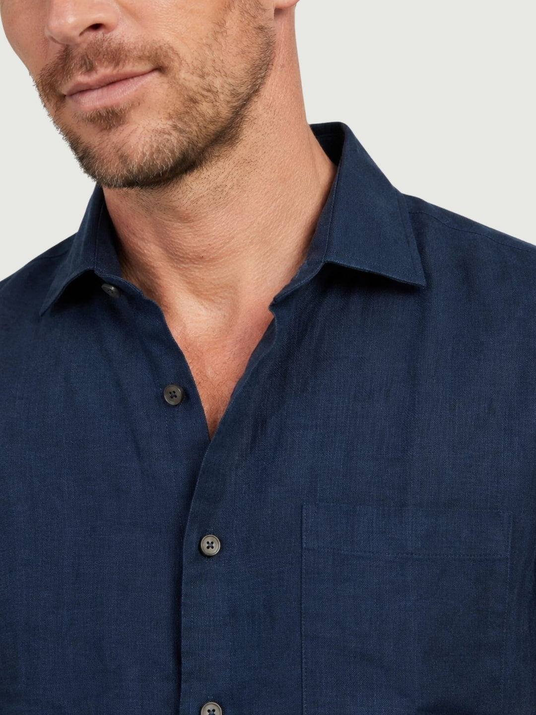Camicia a maniche corte con taschino navy 5700426 208 ANDREA MORANDO 