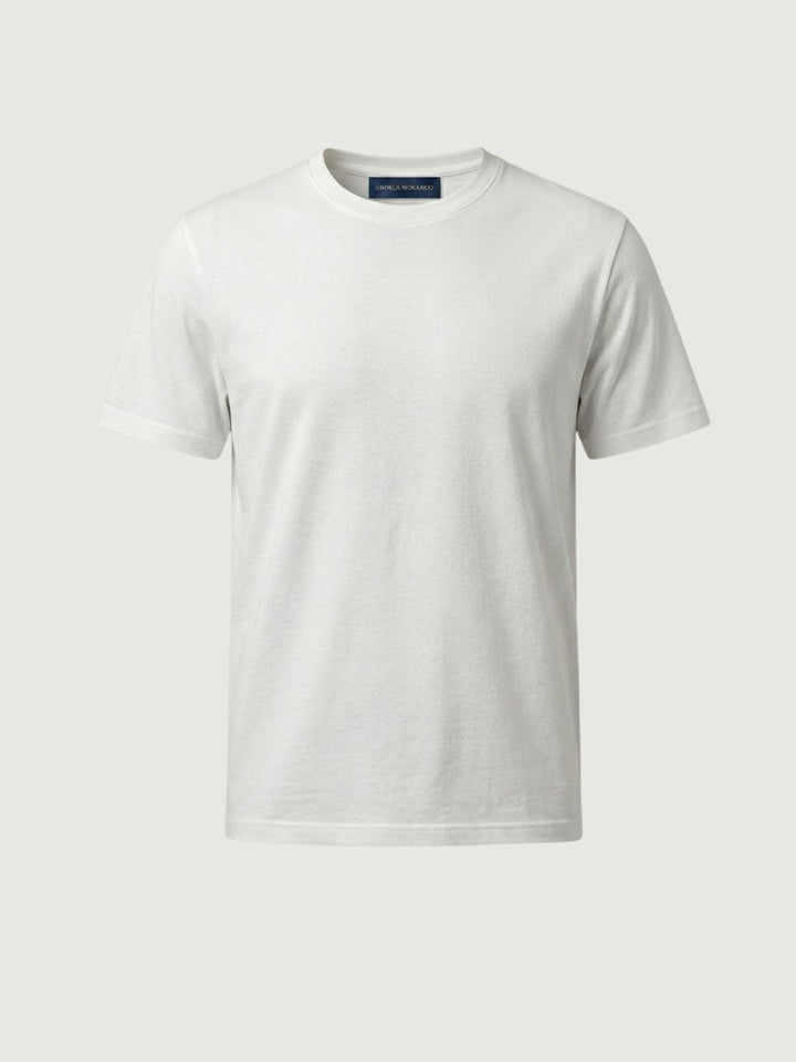 T-shirt piquet in cotone bianco 5800426 100 ANDREA MORANDO 