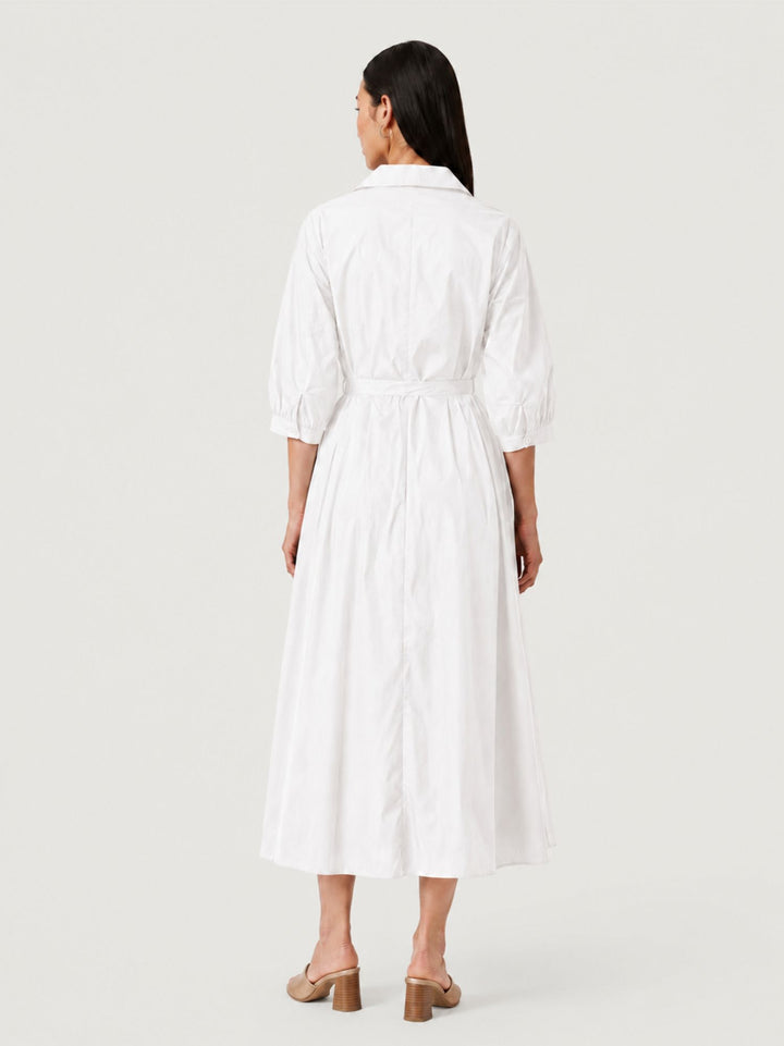 Abito chemisier in cotone bianco 6AB025344 BIANCO ANDREA MORANDO 