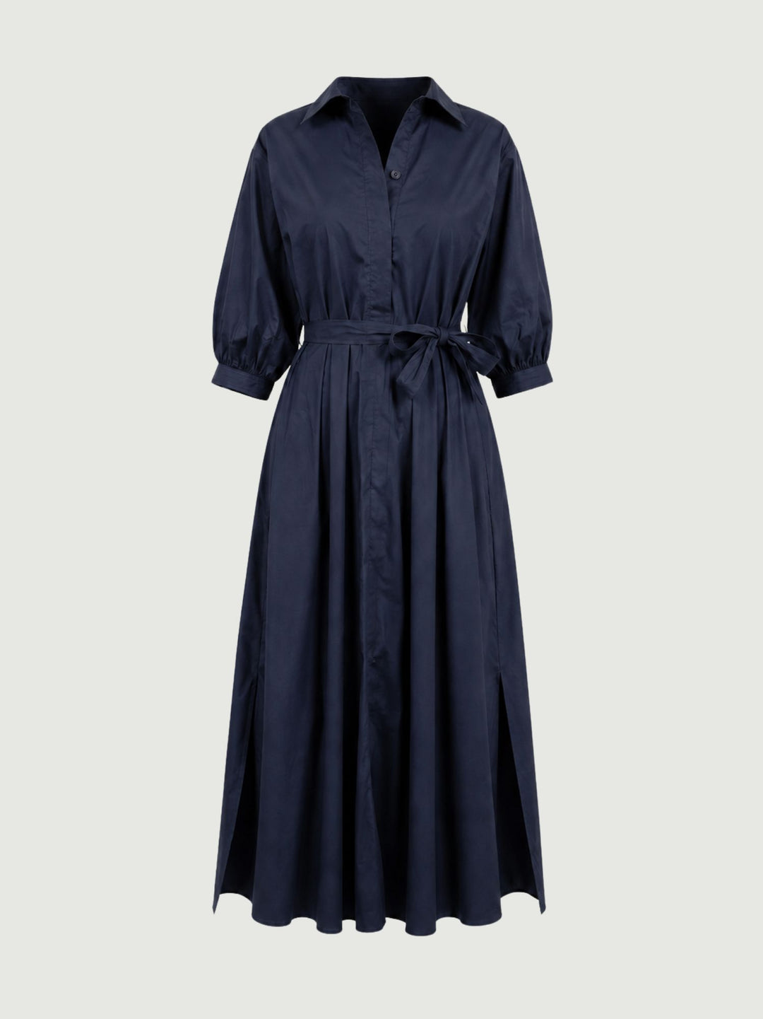 Abito chemisier in cotone navy 6AB025344 BLU ANDREA MORANDO 