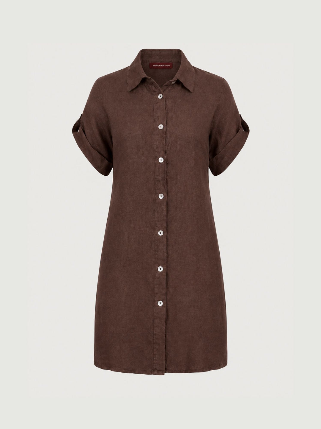 Abito camicia in lino testa di moro 6AB0527 609 ANDREA MORANDO 