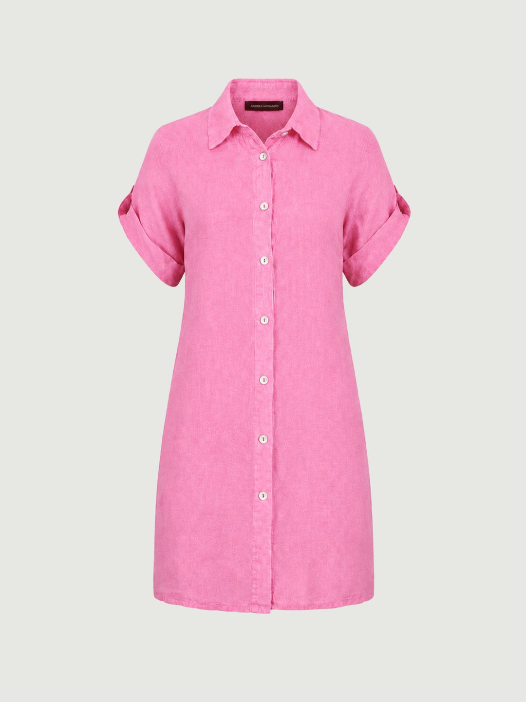 Abito camicia in lino rosa 6AB0527 629 ANDREA MORANDO 