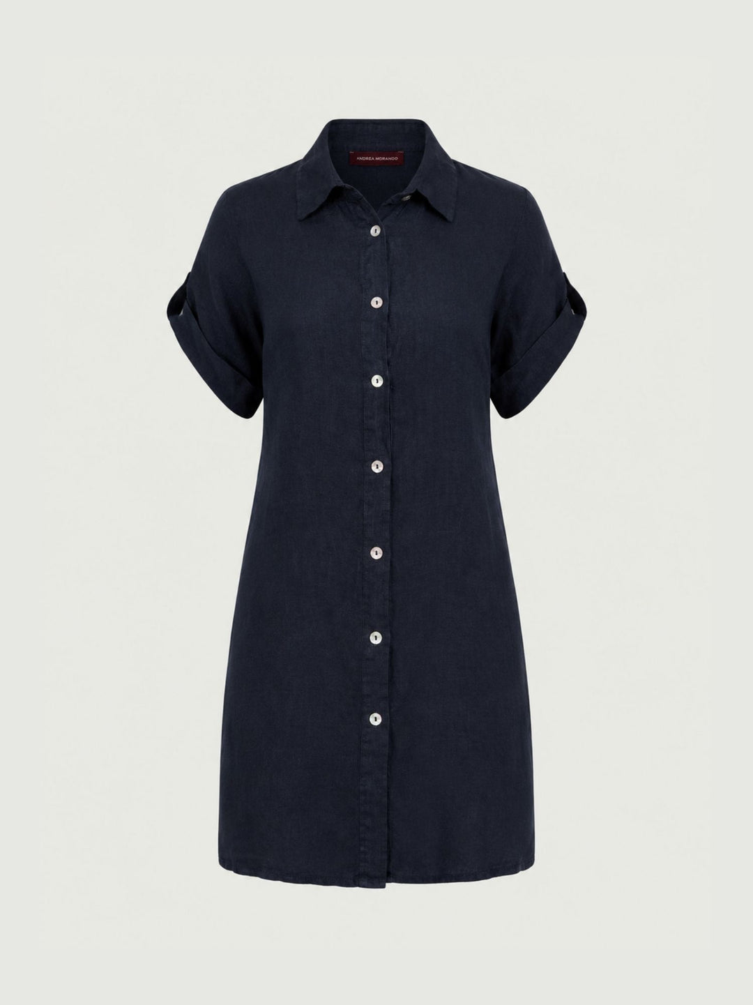 Abito camicia in lino navy 6AB0527 BLU ANDREA MORANDO 