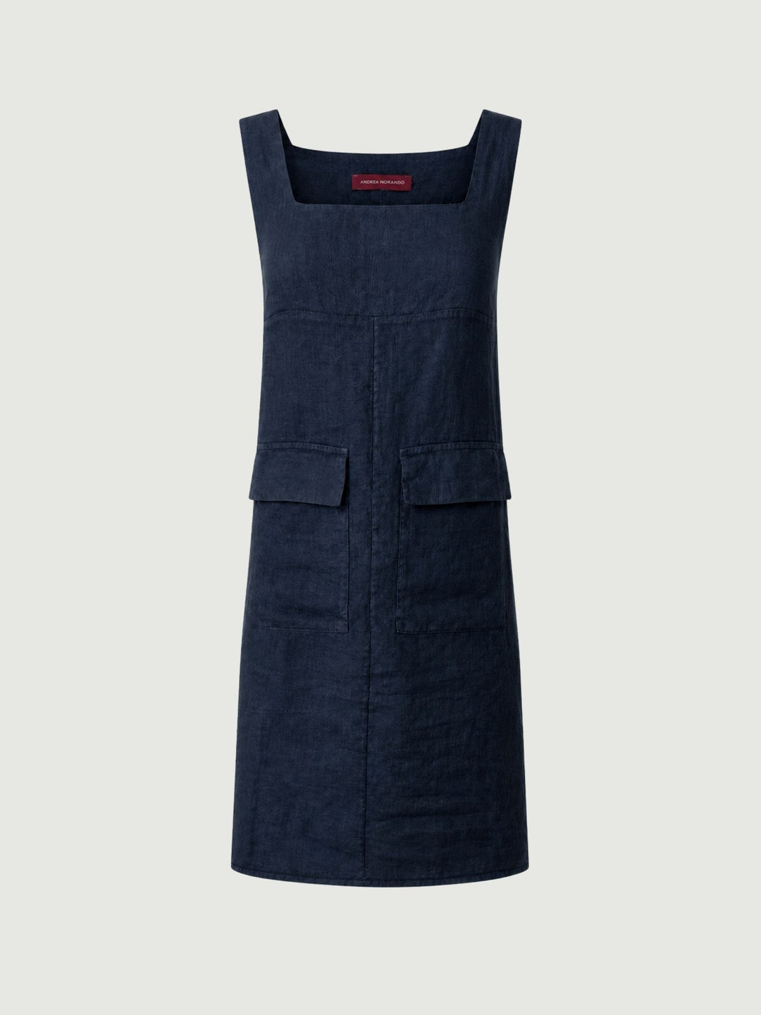 Abito smanicato in lino navy 6AB0528 BLU ANDREA MORANDO 