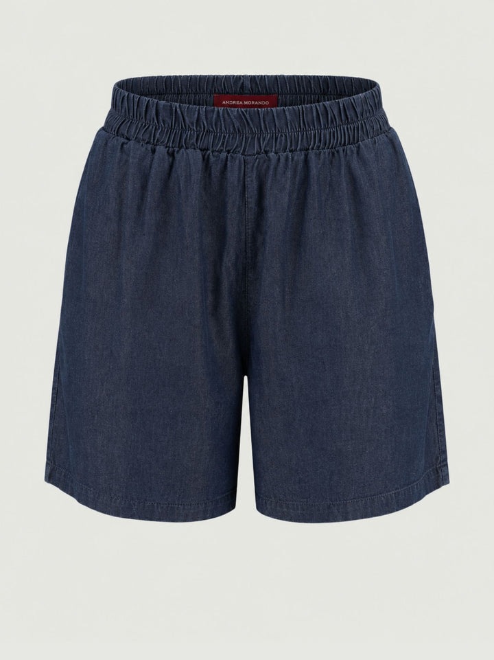Bermuda in lino chambray denim 6BR0528 DENIM ANDREA MORANDO 