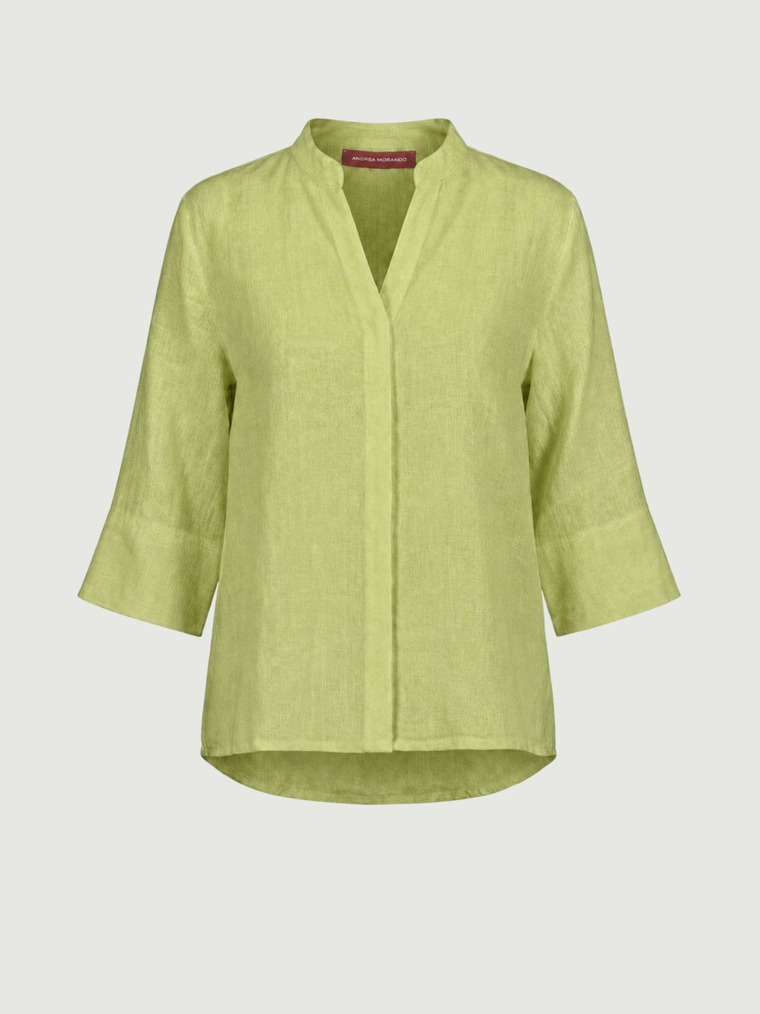 Camicia coreana in lino pistacchio 6CM0302 601 ANDREA MORANDO 
