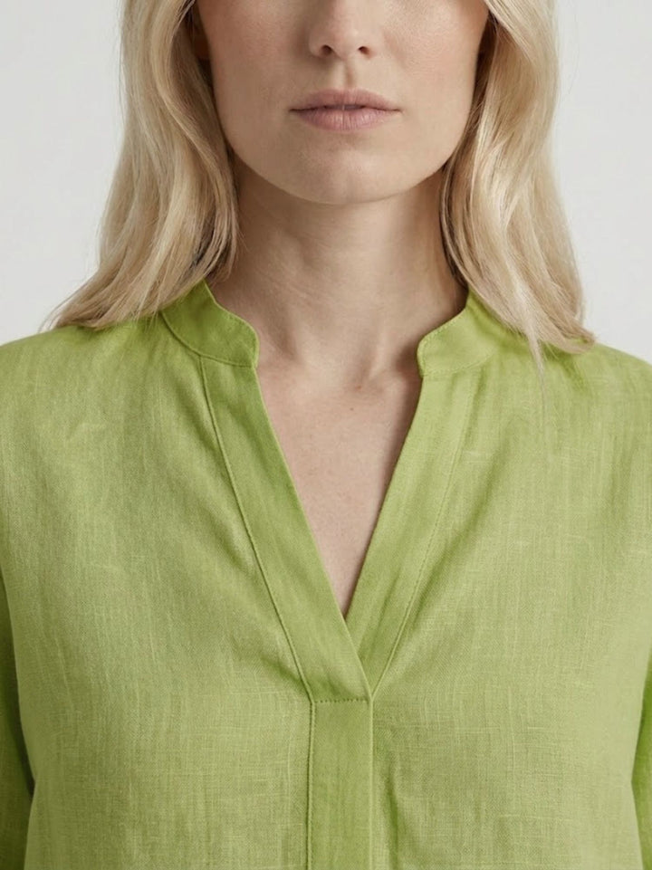 Camicia coreana in lino pistacchio 6CM0302 601 ANDREA MORANDO 