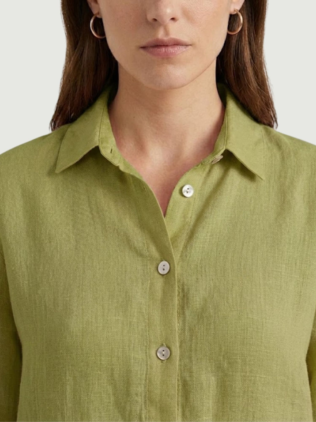 Camicia in lino verde pistacchio 6CM0552 601 ANDREA MORANDO 