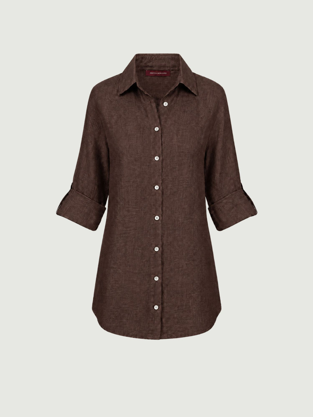 Camicia in lino testa di moro 6CM0552 609 ANDREA MORANDO 