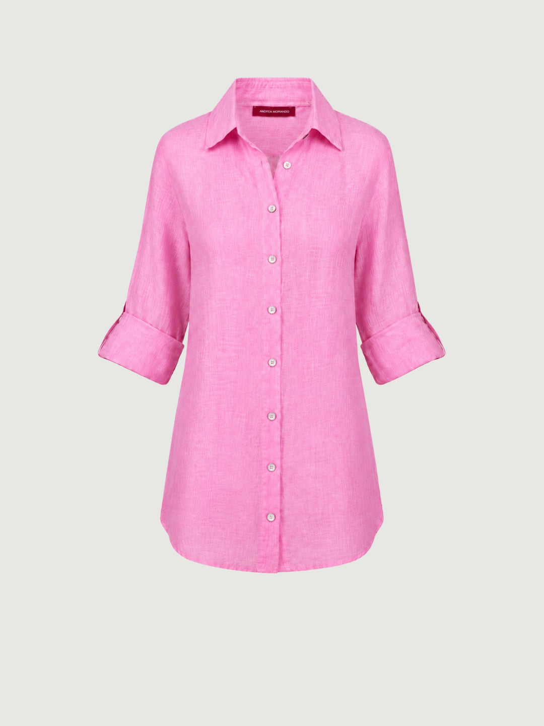 Camicia in lino rosa 6CM05526 629 ANDREA MORANDO 