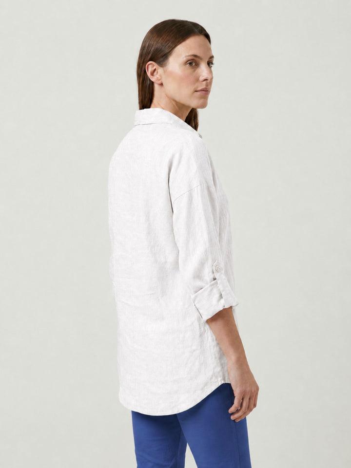 Camicia in lino bianca 6CM0552 BIANCO ANDREA MORANDO 