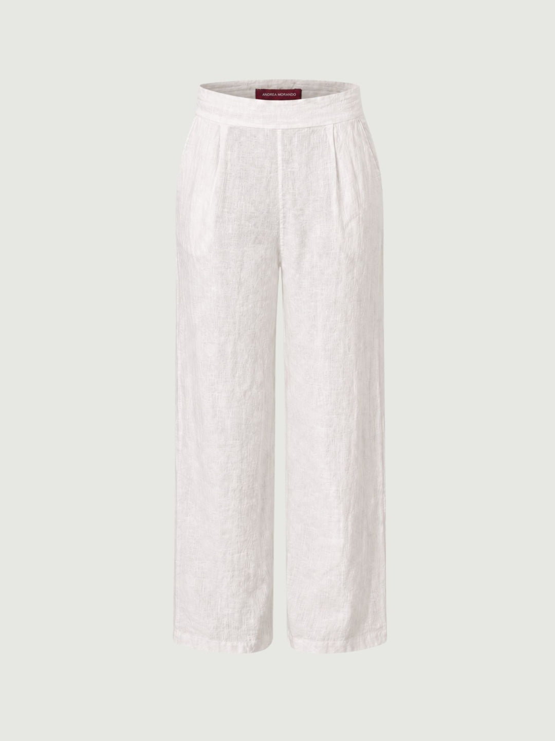 Pantalone con pences in lino bianco 6PT02359 BIANCO ANDREA MORANDO 