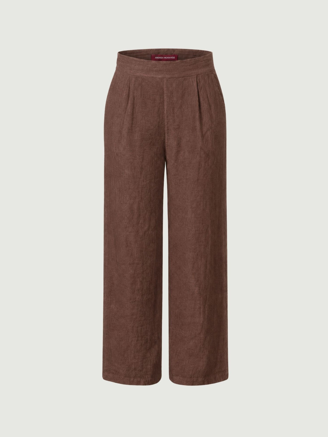 Pantalone con pences in lino tabacco 6PT02359 TABACCO ANDREA MORANDO 