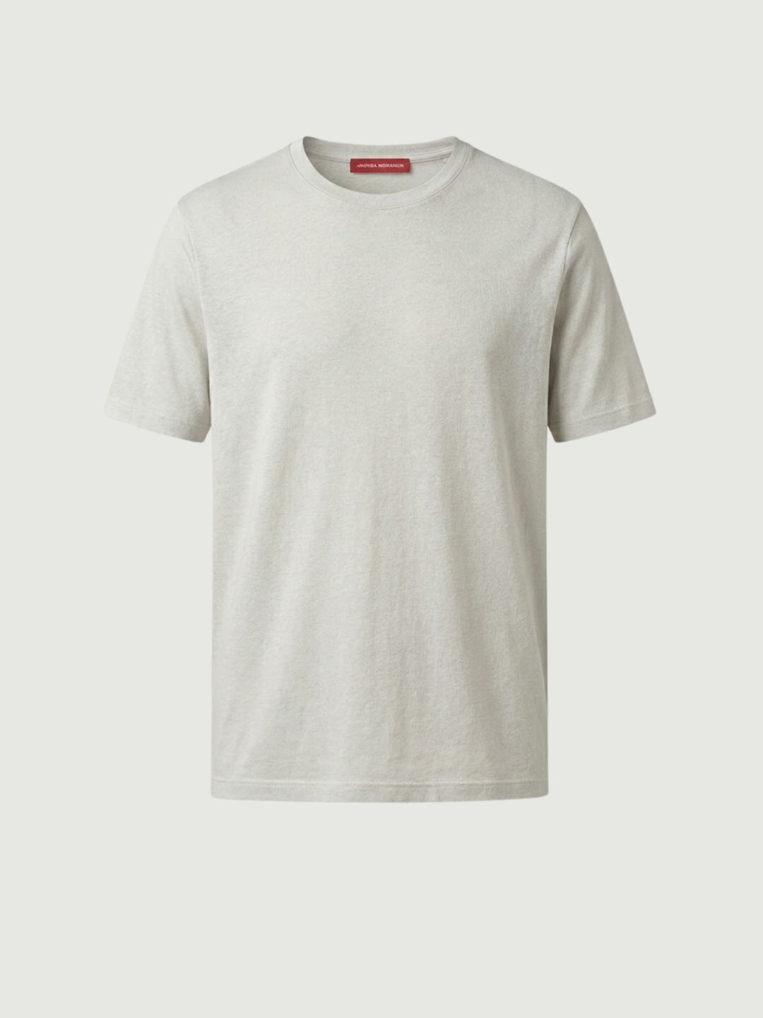 T-shirt girocollo in misto lino bianca 6TS035875U WHITE ANDREA MORANDO 