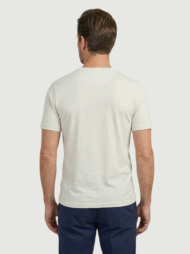 T-shirt girocollo in misto lino bianca 6TS035875U WHITE ANDREA MORANDO 