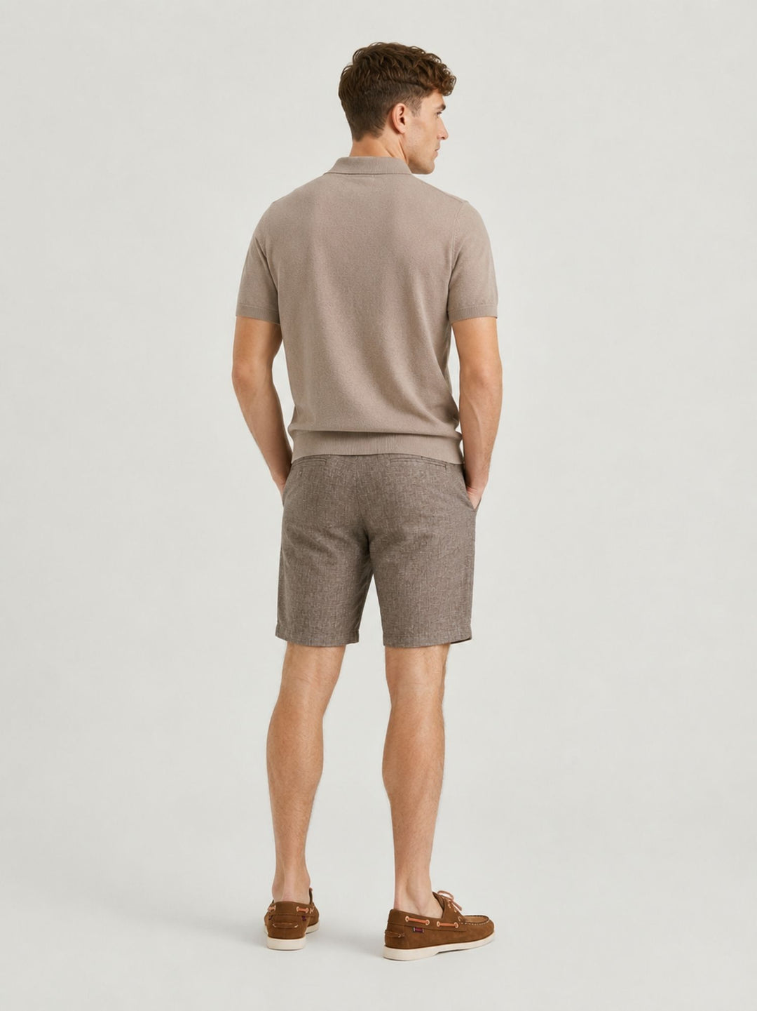 Bermuda con coulisse fiammato tabacco BR000611 TABACCO ANDREA MORANDO 