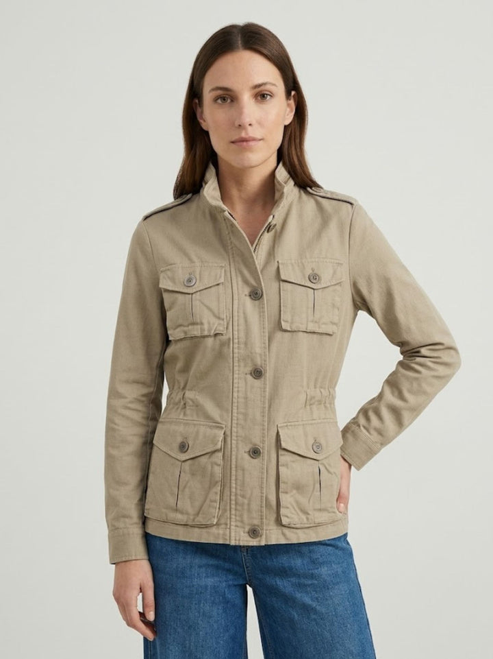 Field Jacket in cotone color sabbia JK025337D CASHMERE ANDREA MORANDO 
