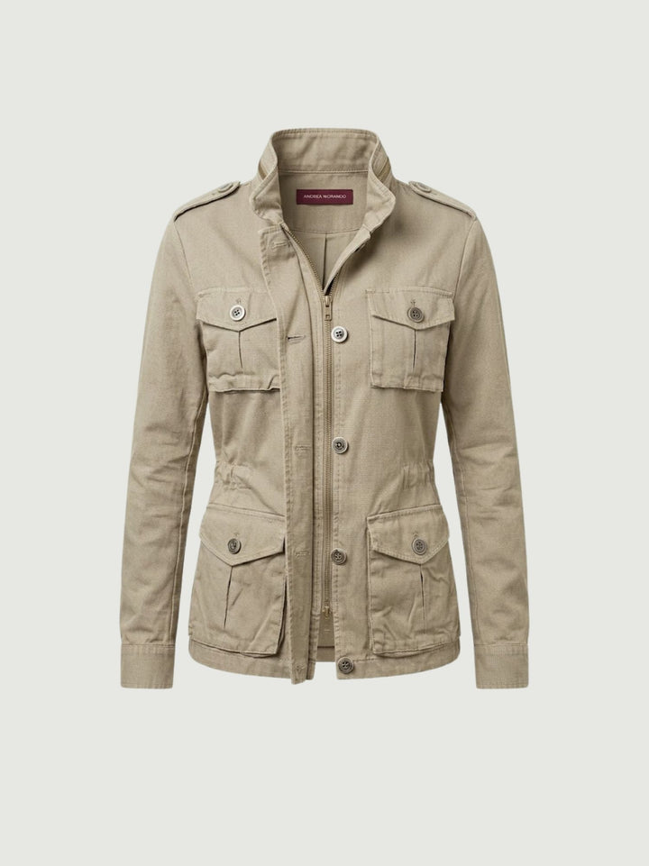 Field Jacket in cotone color sabbia JK025337D CASHMERE ANDREA MORANDO 