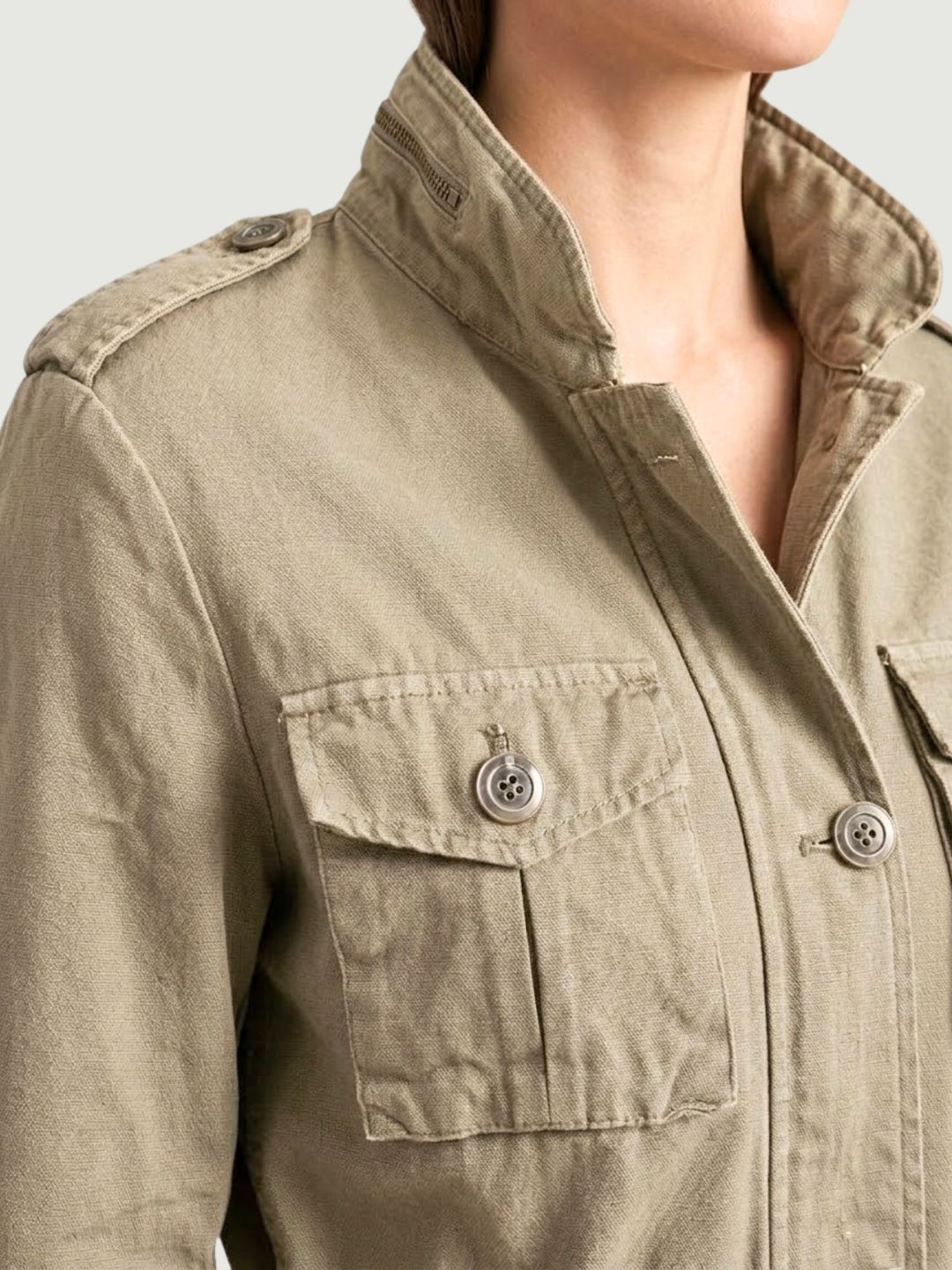Field Jacket in cotone color sabbia JK025337D CASHMERE ANDREA MORANDO 