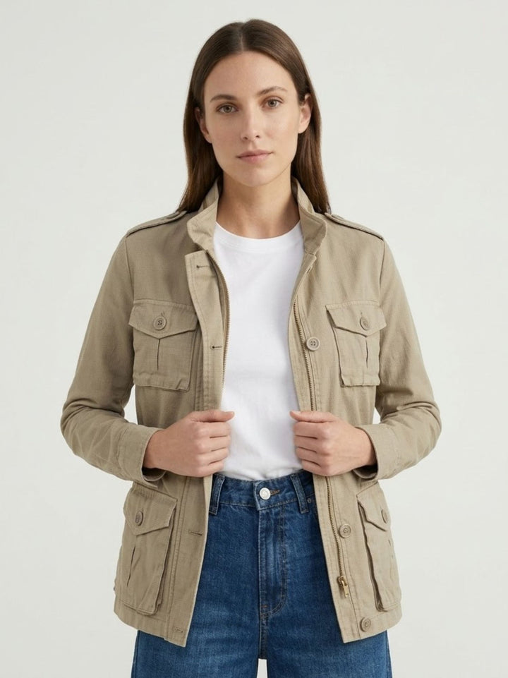 Field Jacket in cotone color sabbia JK025337D CASHMERE ANDREA MORANDO 