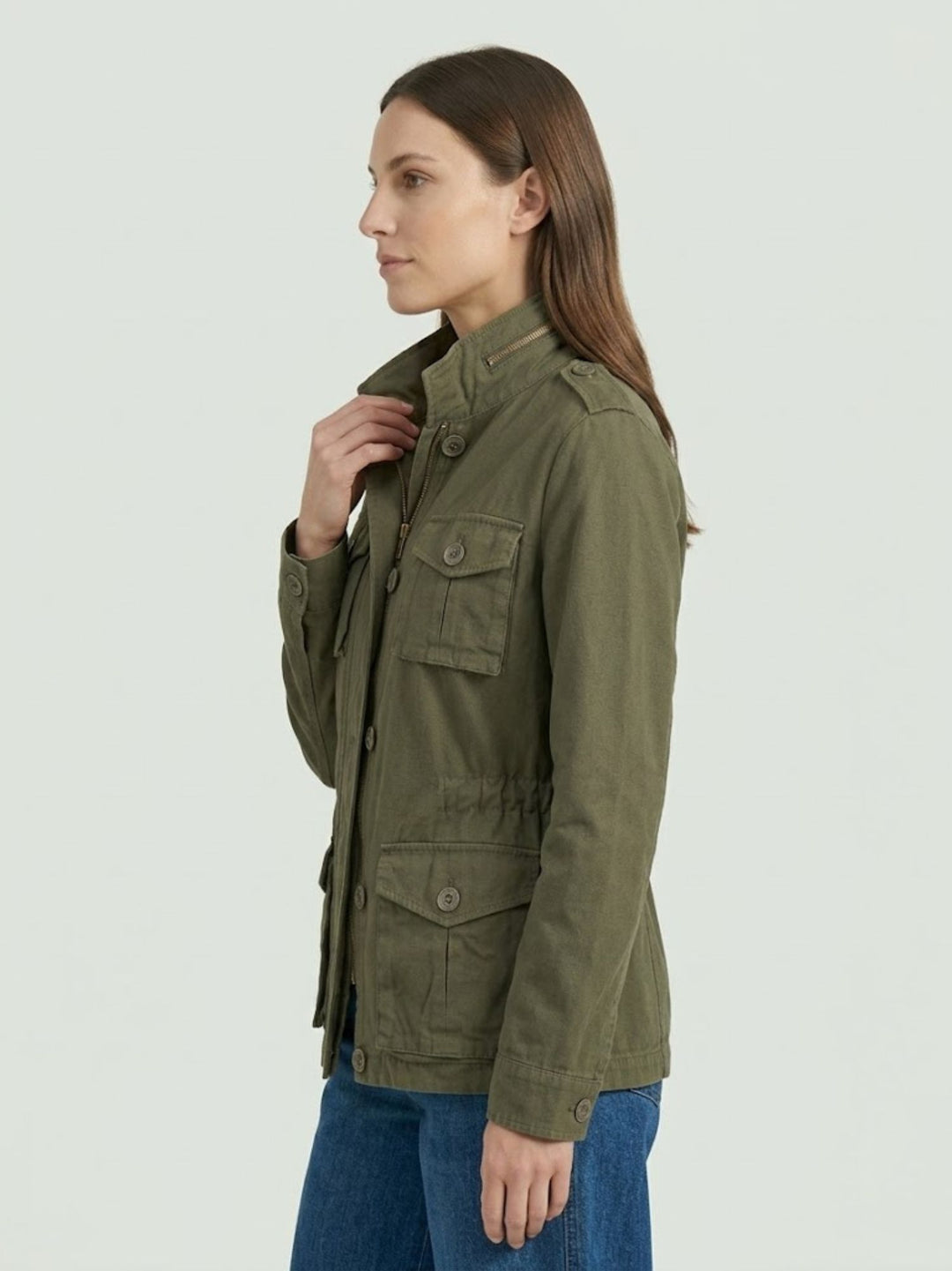Field Jacket in cotone verde militare JK025337D VERDE ANDREA MORANDO 