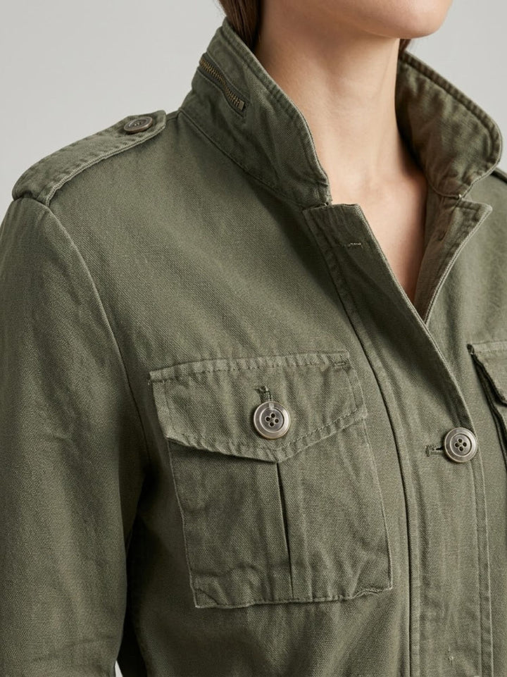 Field Jacket in cotone verde militare JK025337D VERDE ANDREA MORANDO 