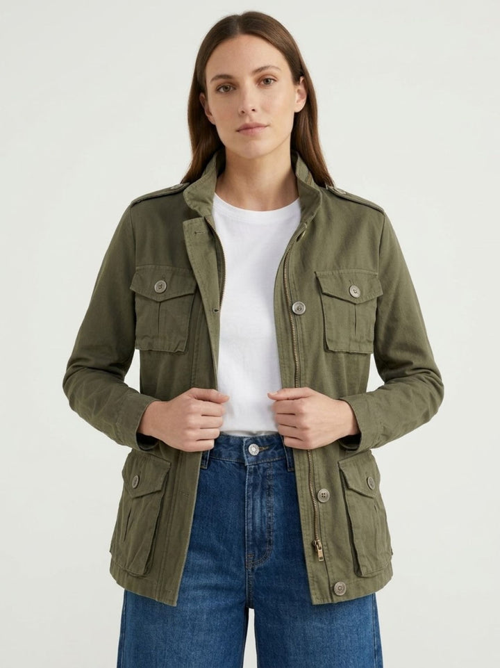 Field Jacket in cotone verde militare JK025337D VERDE ANDREA MORANDO 