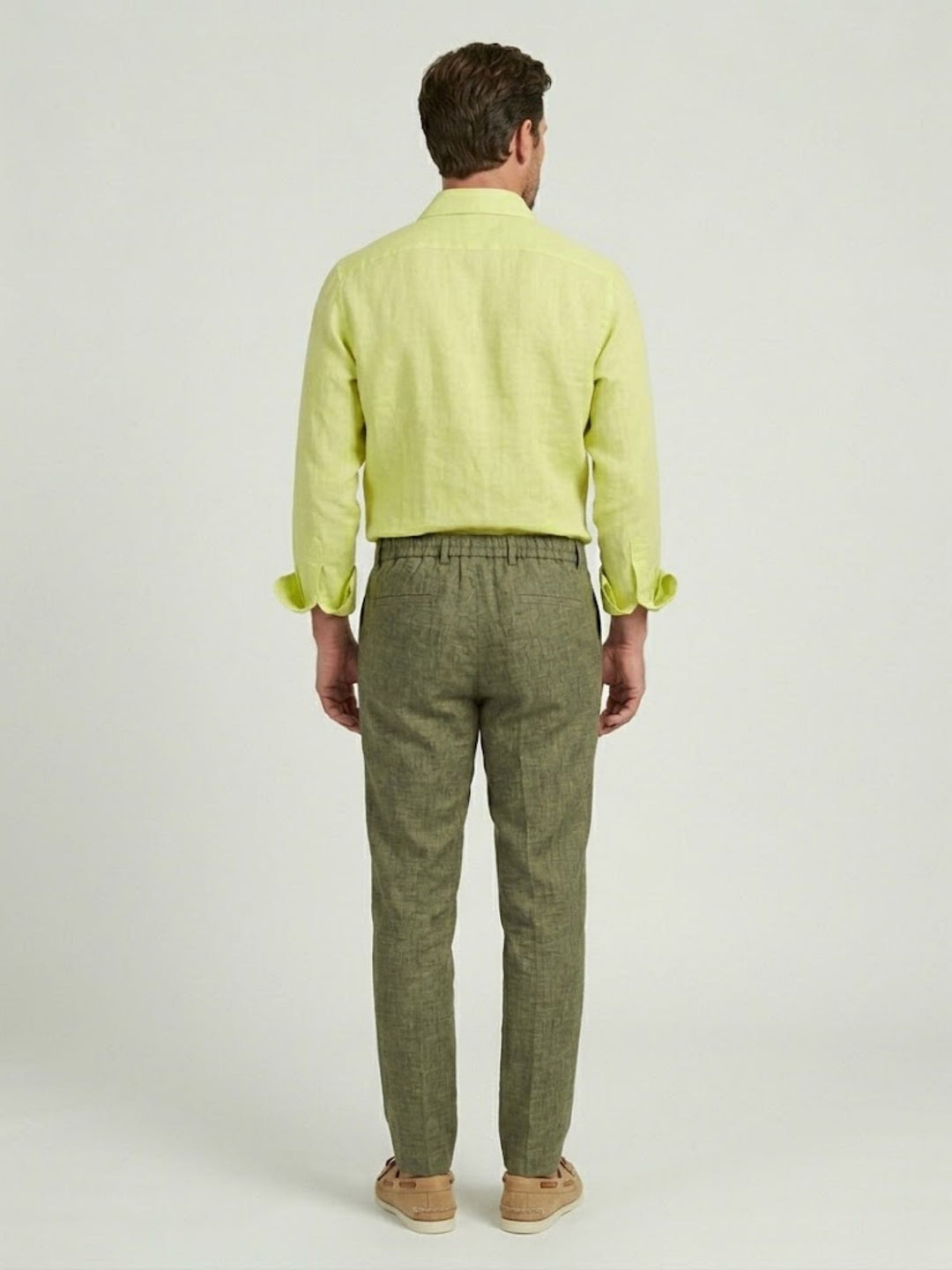 Pantalone in cotone con coulisse fiammato verde militare PTN00622 ARMY ANDREA MORANDO 