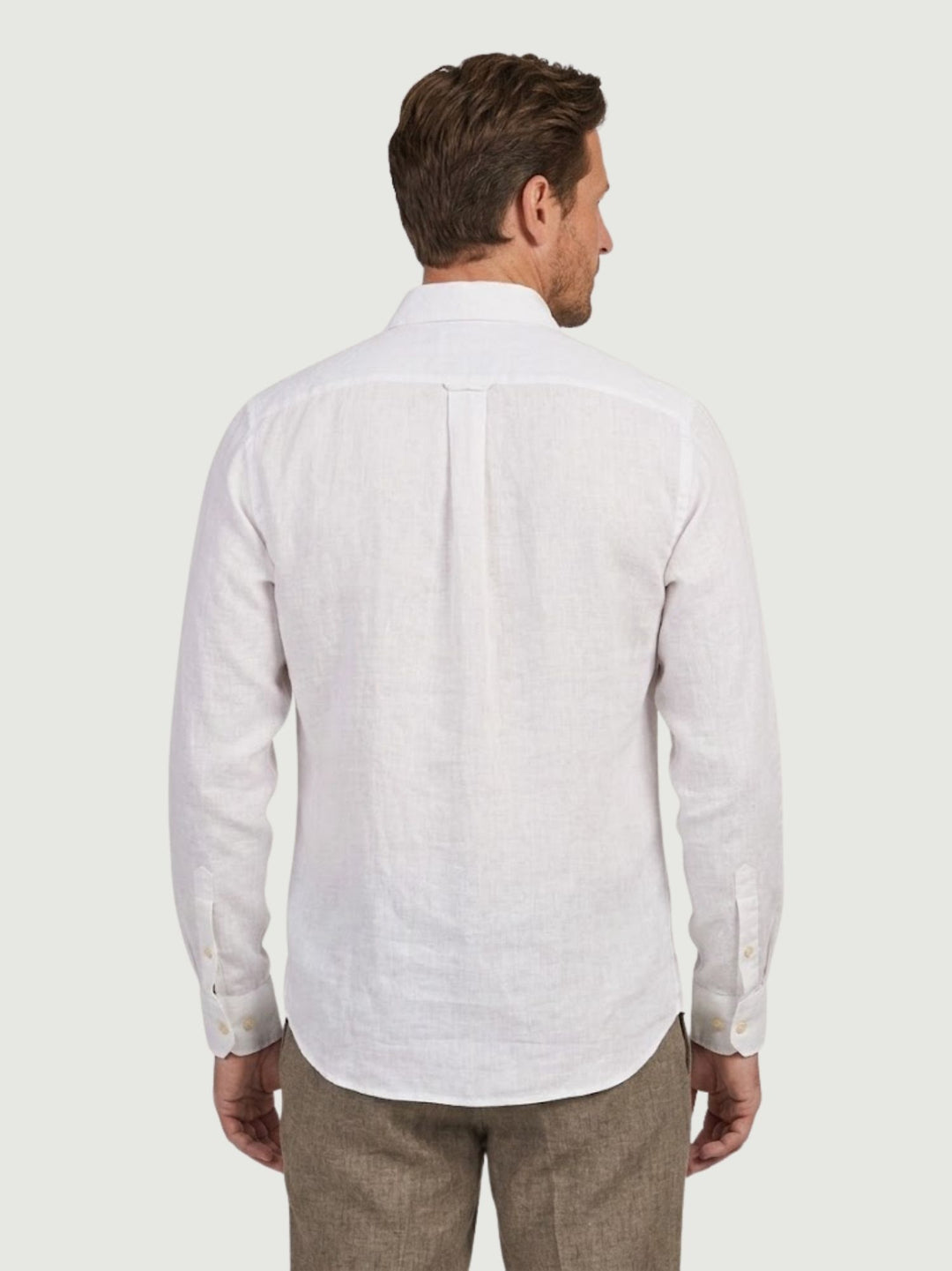 Camicia in lino bianca con bottoni sughero SLE112U WHITE ANDREA MORANDO 