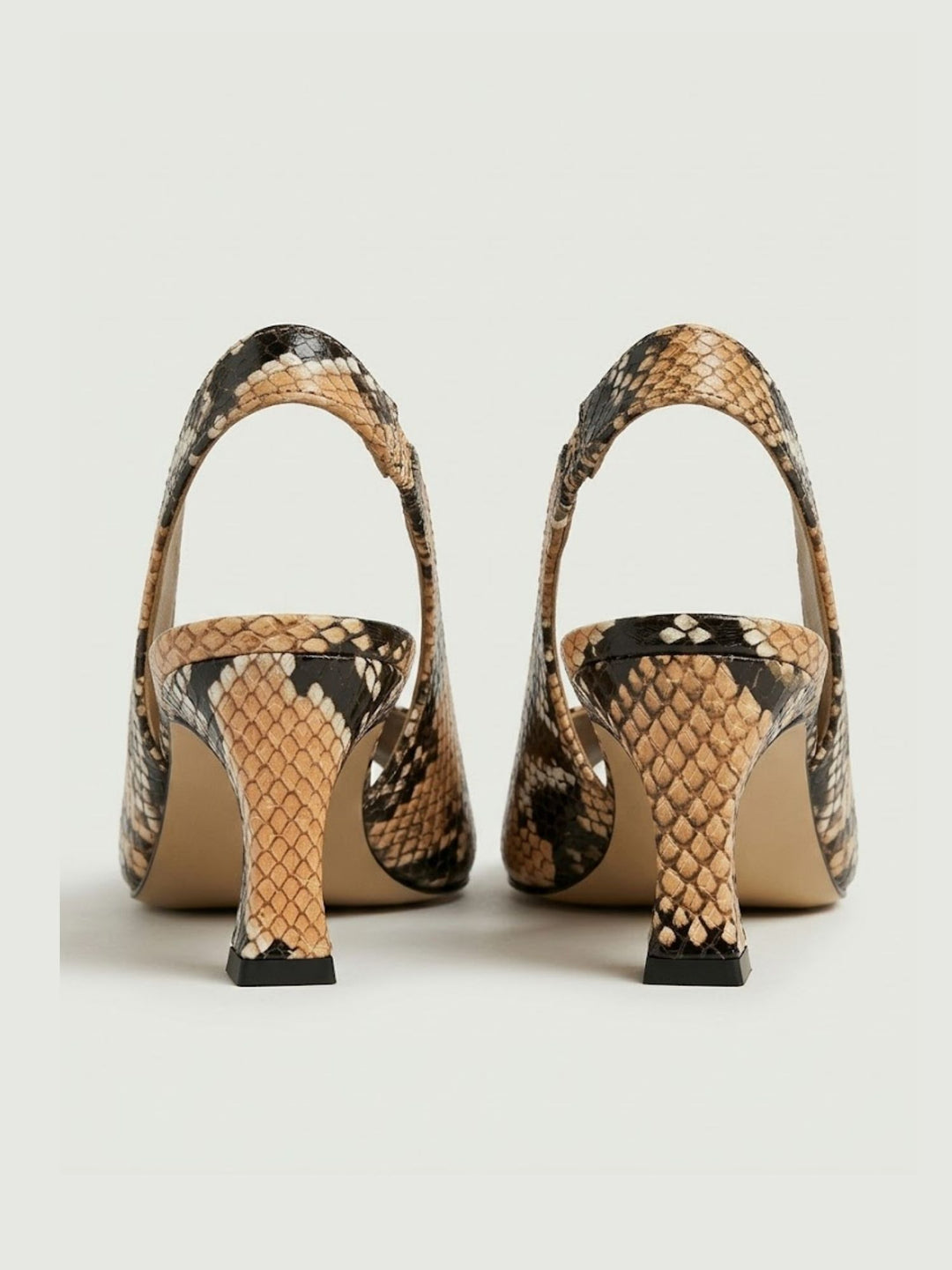 Spuntata slingback in pelle pitonata arancio R1702 ARANCIO ANDREA MORANDO 
