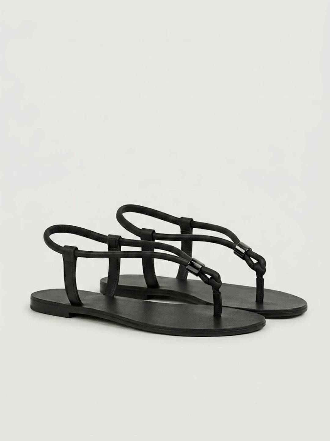 Sandalo infradito nero con nodo decorativo 53G BLACK ANDREA MORANDO 