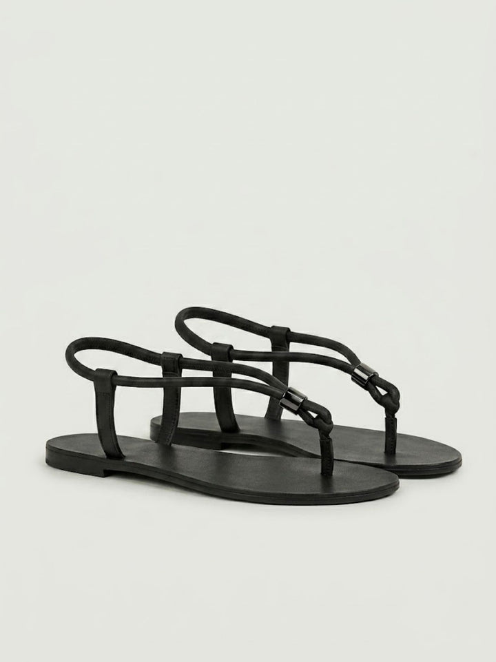 Sandalo infradito nero con nodo decorativo 53G BLACK ANDREA MORANDO 