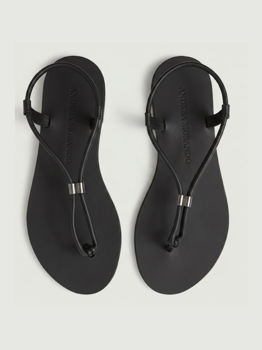 Sandalo infradito nero con nodo decorativo 53G BLACK ANDREA MORANDO 