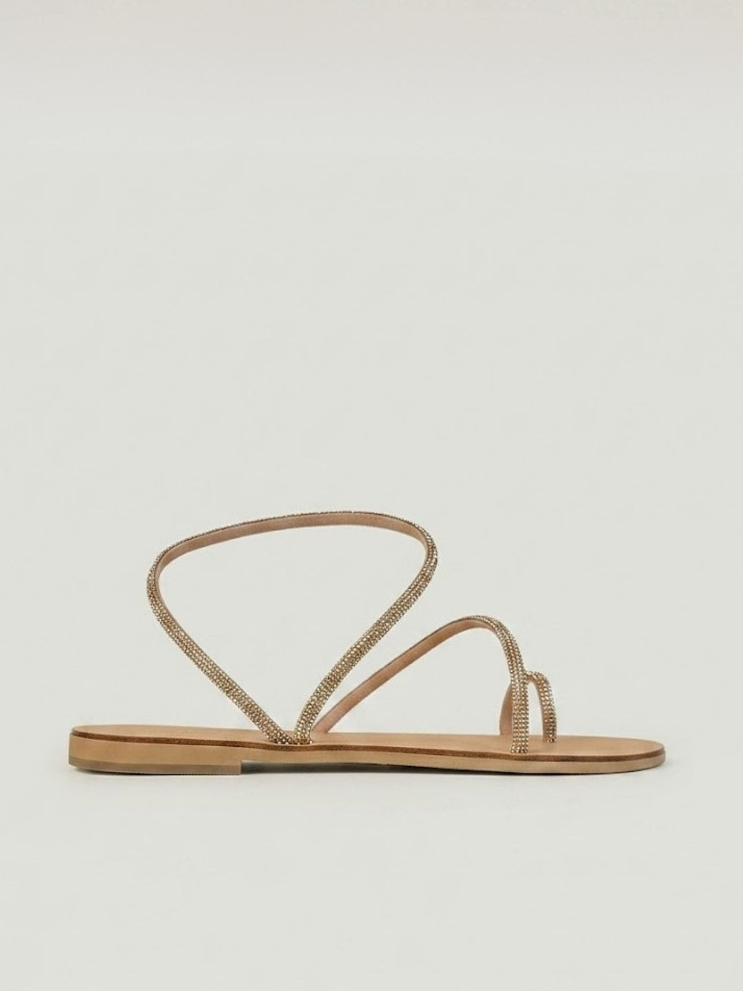 Sandalo gioiello beige con strass applicati 63TC COPPER ANDREA MORANDO 
