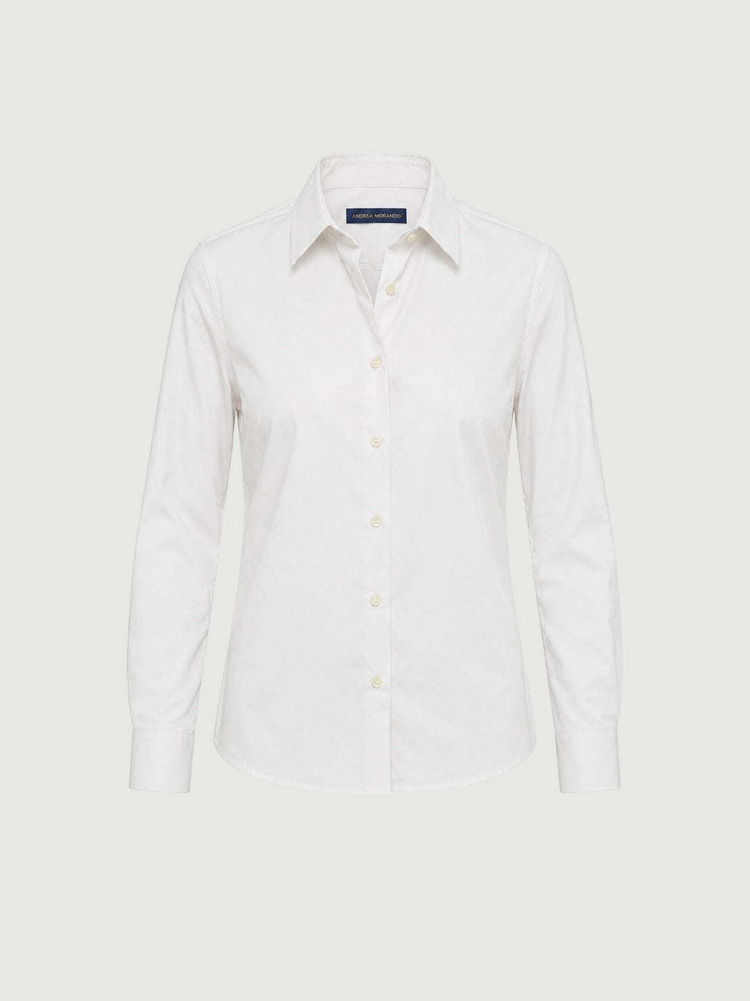 Camicia con bottoni madreperla in cotone bianca RUBINO BIANCO ANDREA MORANDO 